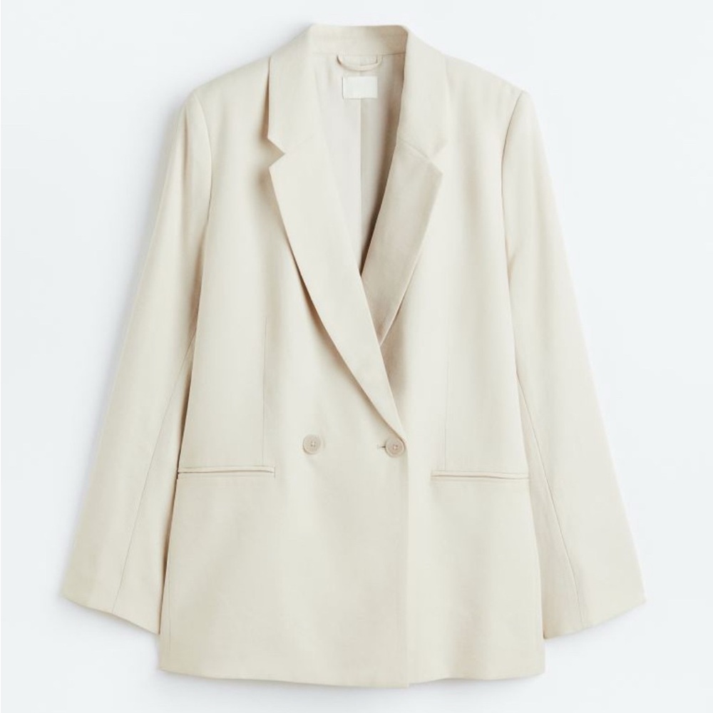 Light Beige Double Breasted Blazer